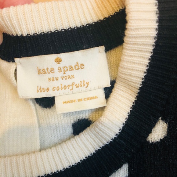 Kate Spade Polka Dot 100%wool sweater - Picture 2 of 6